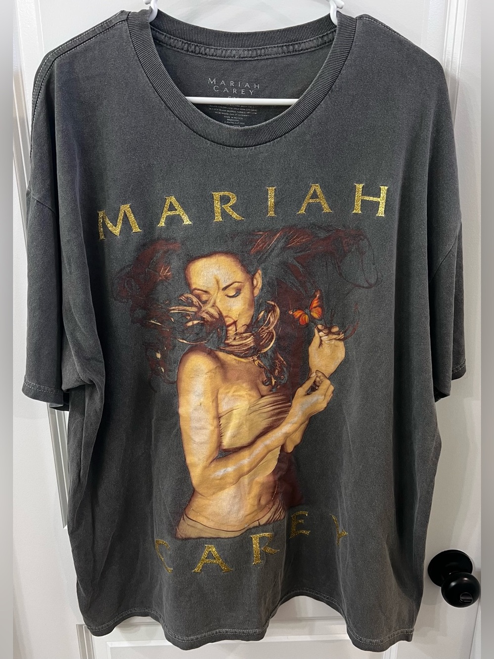 Pre-loved Mariah Carey Graphic Vintage-Style Tee, Dark Gray, S/M